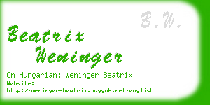 beatrix weninger business card